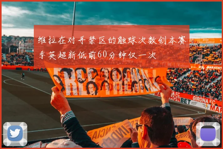 维拉在对手禁区的触球次数创本赛季英超新低前60分钟仅一次